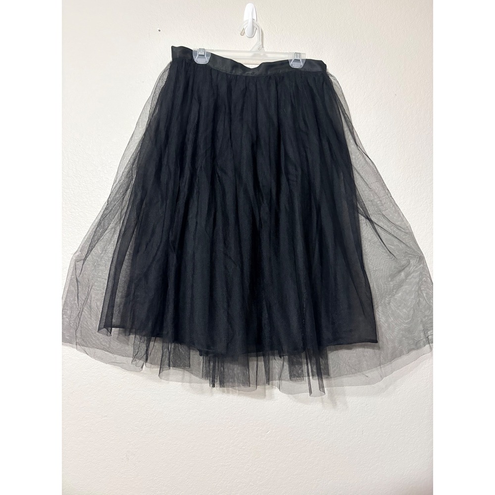 Banned Apparel Dancing Days Black Tulle Midi Skirt Rockabilly Goth Mesh Layered